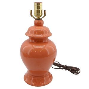 Retro Peach Ginger Jar Glaze Ceramic Pottery Table Lamp Art Deco Pottery
